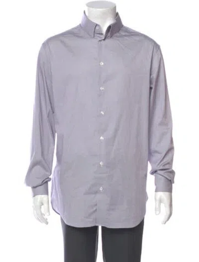 Pre-owned Giorgio Armani Long Sleeve Dress Shirt In Gray