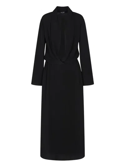 GIORGIO ARMANI LONG-SLEEVE MIDI DRESS
