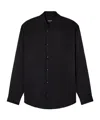 Giorgio Armani Textured Fabric Mandarin Collar Long Sleeves Shirt