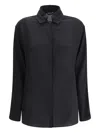 Giorgio Armani Long-sleeved Shirt In Black