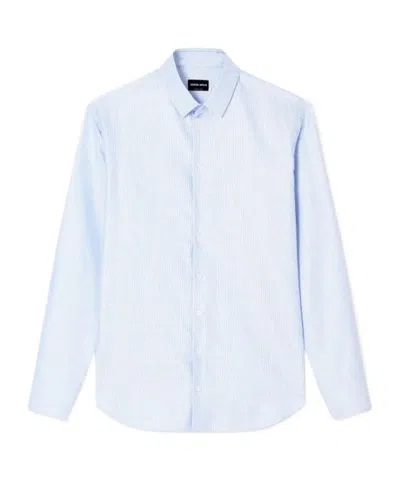 Giorgio Armani Long Sleeve Shirt In Blue