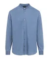 Giorgio Armani Long Sleeve Shirt In Blue