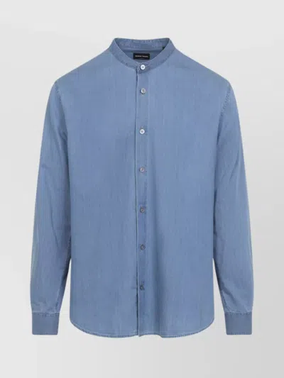GIORGIO ARMANI LONG SLEEVE SHIRT CURVED HEM