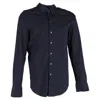 Giorgio Armani Long Sleeve Shirt In Navy Blue Cotton In Blue