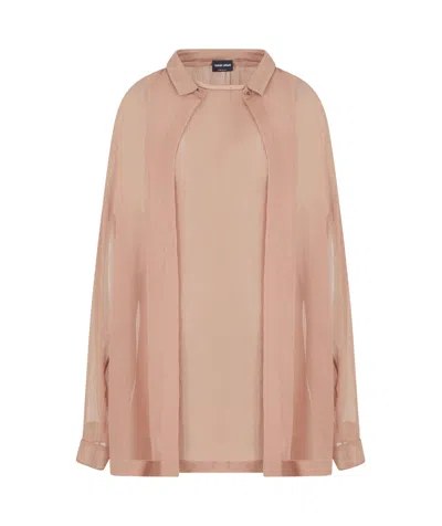 Giorgio Armani Long Sleeve Shirt In Nude