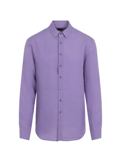 Giorgio Armani Long-sleeve Shirt In Purple