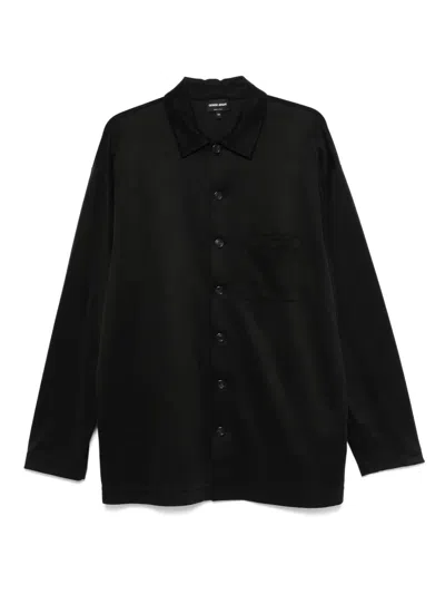 Giorgio Armani Long-sleeve Shirts In Black
