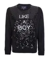 Giorgio Armani Long Sleeve Sweater In Black