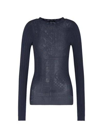 Giorgio Armani Long-sleeve Sweater In Blue
