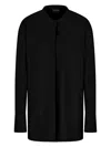Giorgio Armani Sophisticated Mandarin Collar Shirt In Black