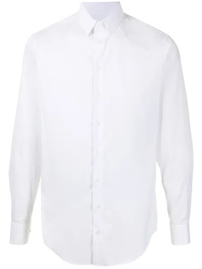 Giorgio Armani Long-sleeved Button-up Shirt In White