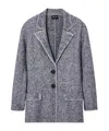 Giorgio Armani Textured Blazer With Flap Pockets And Lapel In Blue
