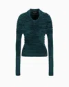 Giorgio Armani Long-sleeved Chenille Jumper In Green
