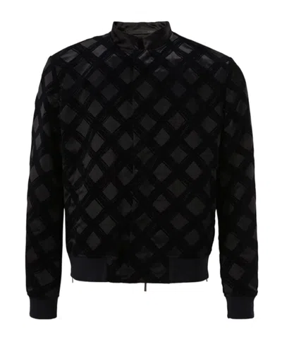 Giorgio Armani Long-sleeved Cotton Suit In Black