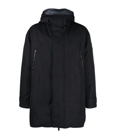 Giorgio Armani Long-sleeved Down Jacket In Black