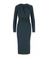 Giorgio Armani Drap-detailing Dress In Green