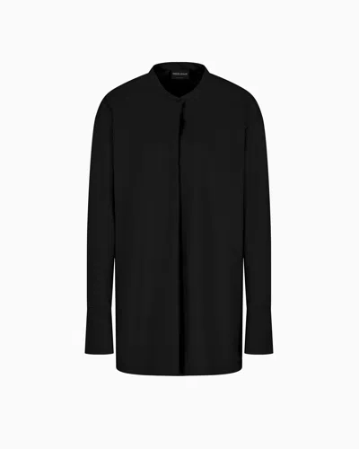 GIORGIO ARMANI LONG-SLEEVED FLUID WOOL SHIRT