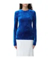 Giorgio Armani Long-sleeved Knitted Pullover In Royal Blue