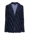 Giorgio Armani Long-sleeved Lapel Blazer In Black