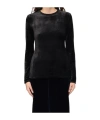 Giorgio Armani Chenille Jersey Knit Top In Black