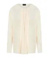 Giorgio Armani Silk Draped Shirt Front Pleats