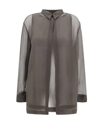 Giorgio Armani Long-sleeved Shirt In Black