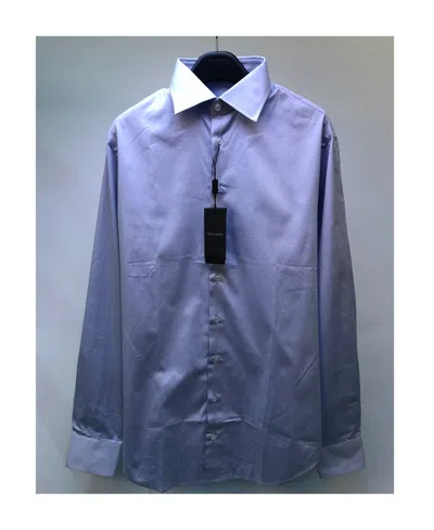 Giorgio Armani Long-sleeved Shirt In Blue