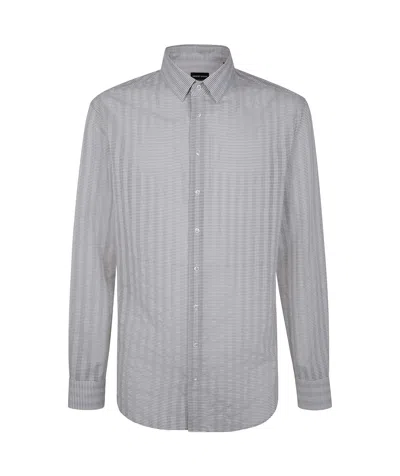 Giorgio Armani Long-sleeved Shirt In Gray