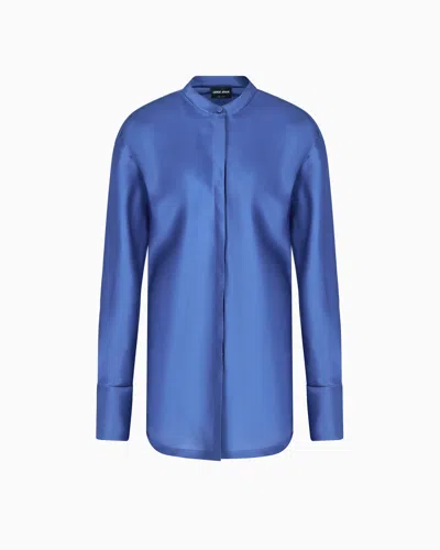 Giorgio Armani Long-sleeved Shirt In Triple Silk Georgette