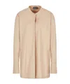 Giorgio Armani Long-sleeved Shirt In Triple Silk Georgette In Nude