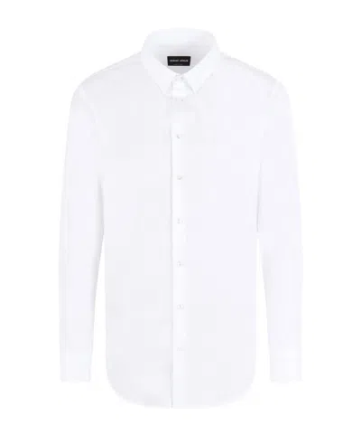 GIORGIO ARMANI GIORGIO ARMANI CURVED HEM POPLIN SHIRT