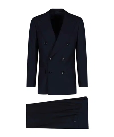 Giorgio Armani Long-sleeved Suit In Black