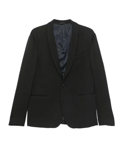 Giorgio Armani Long-sleeved Suit Coat In Black