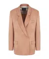 Giorgio Armani Women Double-breasted Satin Blazer In Nude