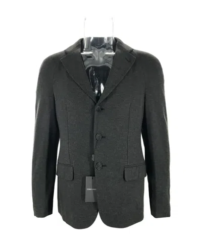 Giorgio Armani Long Sleeved Suit Jacket In Black