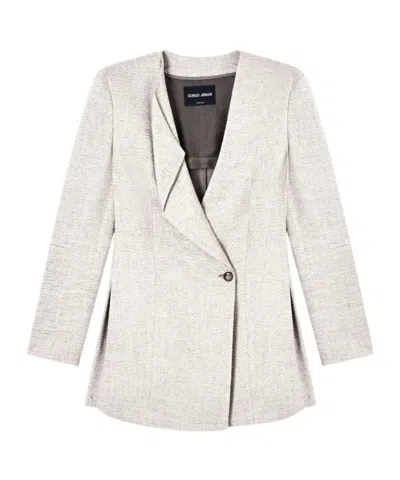 Giorgio Armani Single-breasted Mini Jacket In Neutral