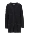 Giorgio Armani Long Bouclé Cardi-coat In Black