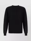 Giorgio Armani Cashmere Blend Crew Neck Sweater With Textured Pattern In Black