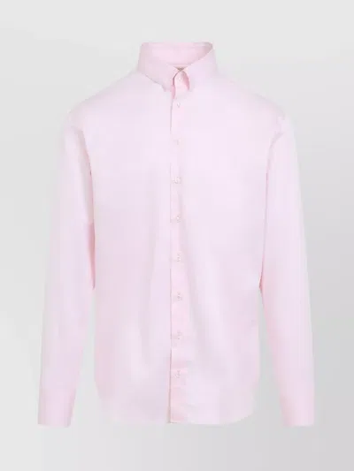 Giorgio Armani Long Sleeves Cotton Shirt In Pink