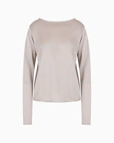 Giorgio Armani Long Sleeves T-shirts In Grey