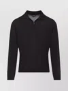 Giorgio Armani Classic Zip-up Pullover Crafted From Virgin Wool In Black