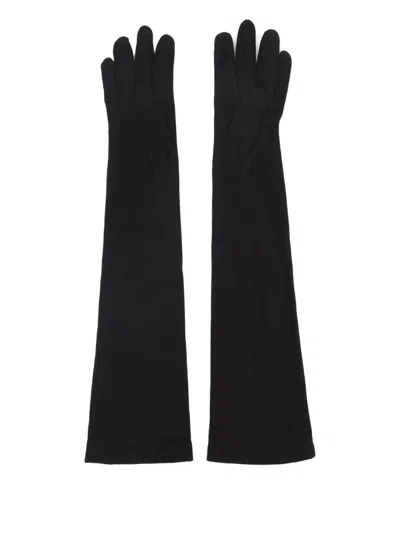 Giorgio Armani Long Suede Gloves In Black