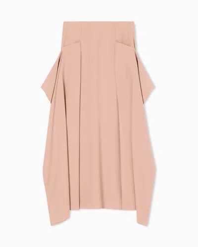 Giorgio Armani Long Technical Cady Skirt In Pink