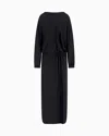 Giorgio Armani Triple Silk Georgette Long Sleeve Gown In Black