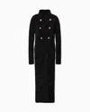 Giorgio Armani Long Viscose And Wool Knit Cardigan In Black