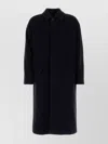 Giorgio Armani Long Wool Blend Coat With Side Pockets In Gray