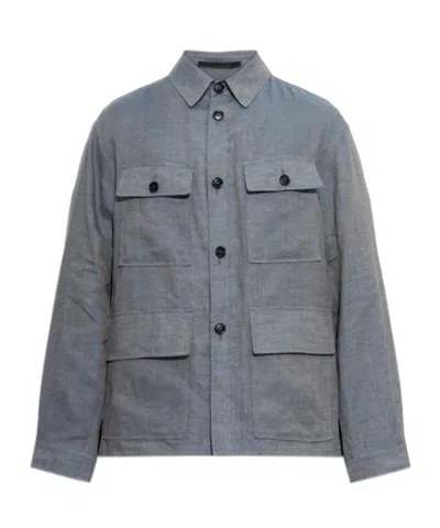 Giorgio Armani Four-pocket Shirt Jacket In Animal Print