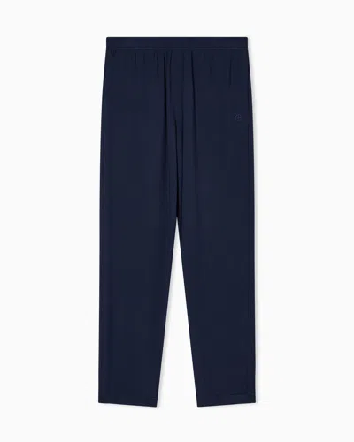 Giorgio Armani Loungewear Trousers In Stretch Modal In Blue