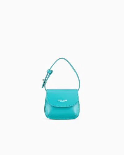 Giorgio Armani Love Collection Genderless Leather La Prima Micro Charm Bag In Green