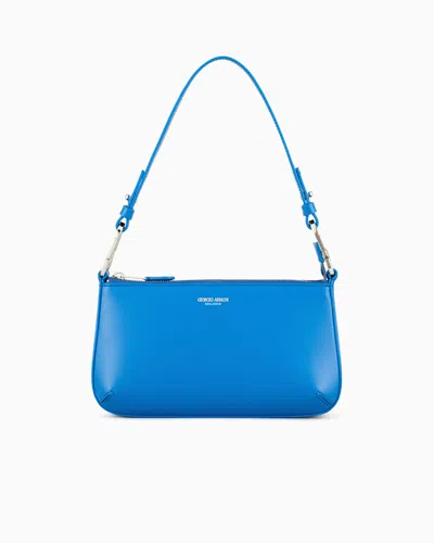 Giorgio Armani Love Collection Genderless Medium La Prima Leather Bag In Blue